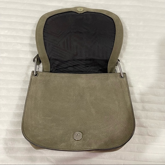 Rebecca Minkoff Stargazing Saddle Green Nubuck Leather Cross Body Bag - Picture 6 of 15